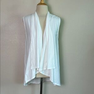 JAMS WORLD Large Ivory Stretch Cotton Sleeveless Open Knit Vest Closet Staple‎